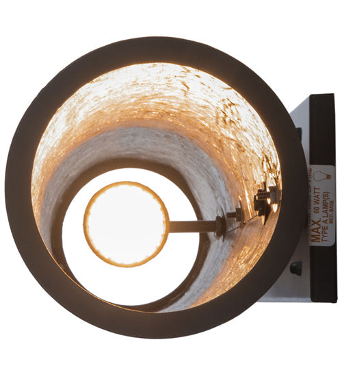 Meyda Lighting Cartier 6" Timeless Bronze Wall Sconce With Silver Mica Shade Glass