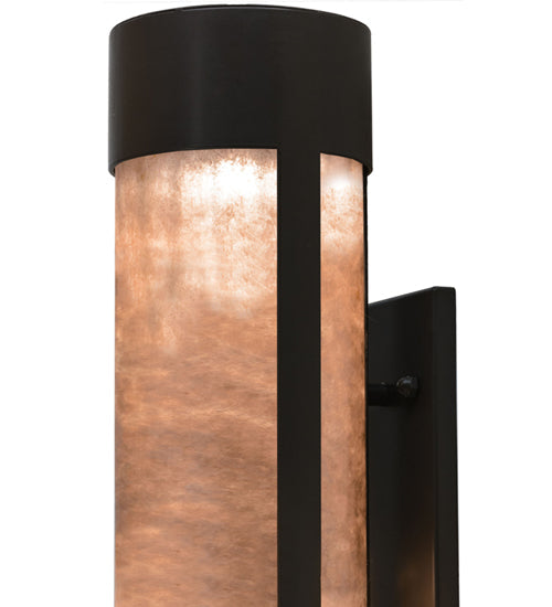 Meyda Lighting Cartier 6" Timeless Bronze Wall Sconce With Silver Mica Shade Glass