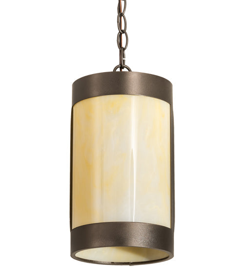 Meyda Lighting Cartier 7" Oil Rubbed Bronze Mini Pendant Light With Creme Carrara Idalight Shade