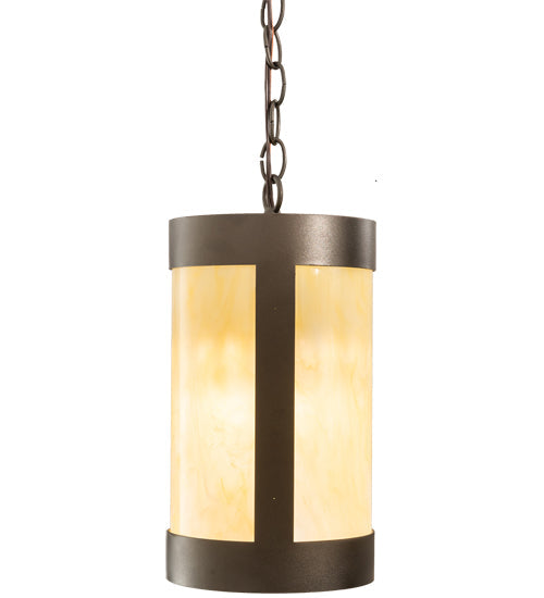 Meyda Lighting Cartier 7" Oil Rubbed Bronze Mini Pendant Light With Creme Carrara Idalight Shade