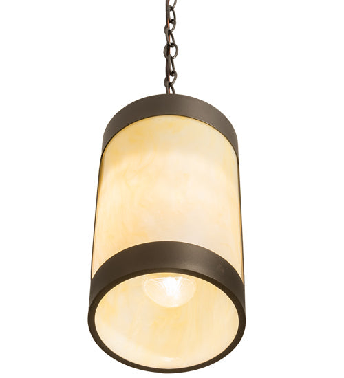 Meyda Lighting Cartier 7" Oil Rubbed Bronze Mini Pendant Light With Creme Carrara Idalight Shade