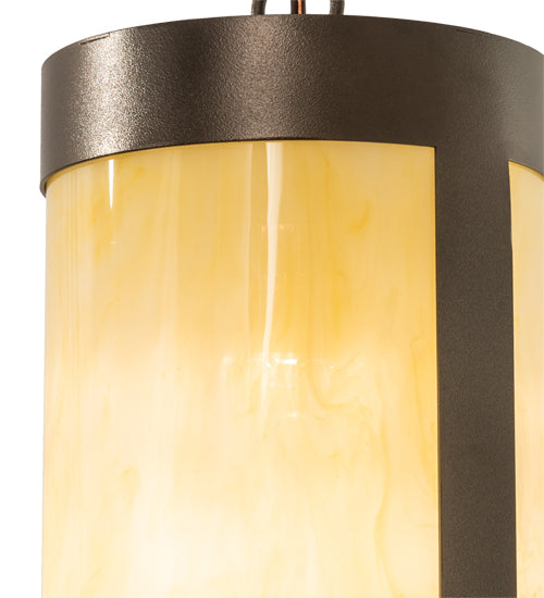 Meyda Lighting Cartier 7" Oil Rubbed Bronze Mini Pendant Light With Creme Carrara Idalight Shade