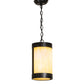 Meyda Lighting Cartier 7" Textured Black Mini Pendant Light With Botticino Idalight Shade
