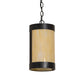 Meyda Lighting Cartier 7" Textured Black Mini Pendant Light With Botticino Idalight Shade