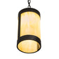 Meyda Lighting Cartier 7" Textured Black Mini Pendant Light With Botticino Idalight Shade