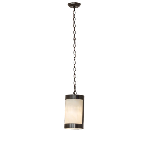 Meyda Lighting Cartier 7" Timeless Bronze Mini Pendant Light With Creme Carrara Idalight Shade