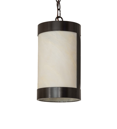 Meyda Lighting Cartier 7" Timeless Bronze Mini Pendant Light With Creme Carrara Idalight Shade