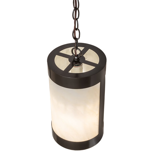 Meyda Lighting Cartier 7" Timeless Bronze Mini Pendant Light With Creme Carrara Idalight Shade