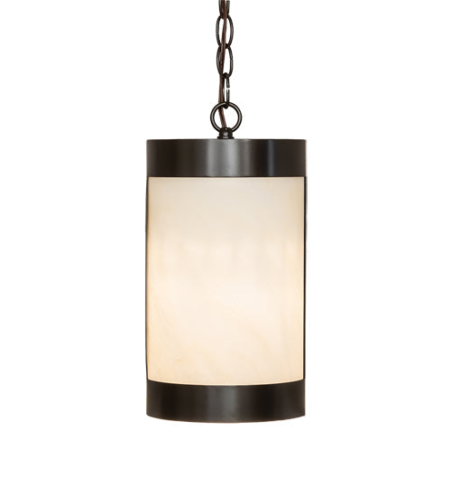 Meyda Lighting Cartier 7" Timeless Bronze Mini Pendant Light With Creme Carrara Idalight Shade