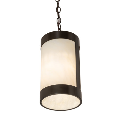 Meyda Lighting Cartier 7" Timeless Bronze Mini Pendant Light With Creme Carrara Idalight Shade