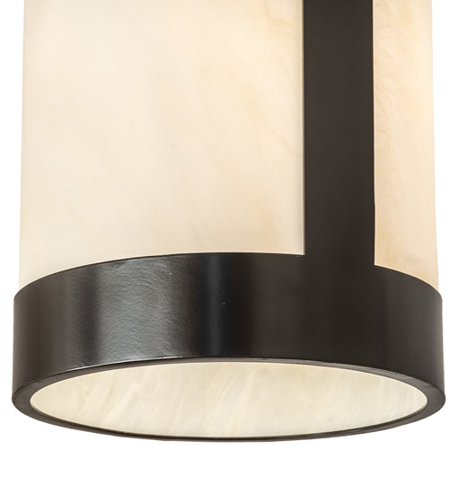 Meyda Lighting Cartier 7" Timeless Bronze Mini Pendant Light With Creme Carrara Idalight Shade