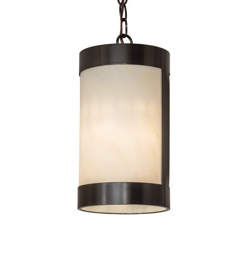 Meyda Lighting Cartier 7" Timeless Bronze Mini Pendant Light With Creme Carrara Idalight Shade