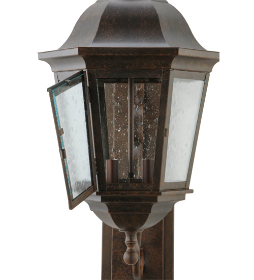 Meyda Lighting Cassandra 13" 2-Light Coffee Bean Lantern Wall Sconce With Clear Shade Glass
