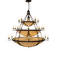 Meyda Lighting Castellum 179846 72" 41-Light 3-Tier Mahogany Bronze Chandelier With Beige Sahara Taupe Idalight Shade Glass