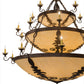 Meyda Lighting Castellum 179846 72" 41-Light 3-Tier Mahogany Bronze Chandelier With Beige Sahara Taupe Idalight Shade Glass