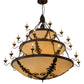 Meyda Lighting Castellum 179846 72" 41-Light 3-Tier Mahogany Bronze Chandelier With Beige Sahara Taupe Idalight Shade Glass