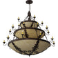 Meyda Lighting Castellum 72" 41-Light 3-Tier Mahogany Bronze Chandelier With Beige Sahara Taupe Idalight Shade Glass
