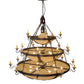 Meyda Lighting Castellum 72" 41-Light 3-Tier Mahogany Bronze Chandelier With Beige Sahara Taupe Idalight Shade Glass