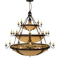 Meyda Lighting Castellum 72" 41-Light 3-Tier Mahogany Bronze Chandelier With Beige Sahara Taupe Idalight Shade Glass