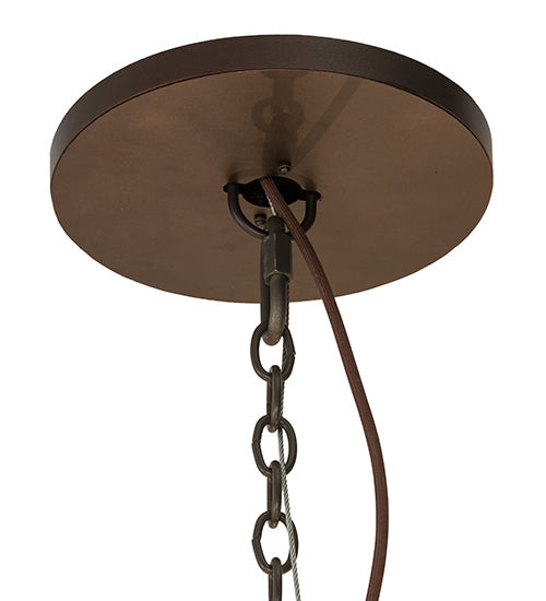 Meyda Lighting Castellum 72" 41-Light 3-Tier Mahogany Bronze Chandelier With Beige Sahara Taupe Idalight Shade Glass