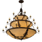 Meyda Lighting Castellum 72" 41-Light 3-Tier Mahogany Bronze Chandelier With Beige Sahara Taupe Idalight Shade Glass