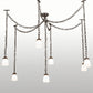 Meyda Lighting Castilian 128" 7-Light Timeless Bronze Adjustable Pendant Light With White Opalescent Shade Glass