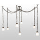 Meyda Lighting Castilian 128" 7-Light Timeless Bronze Adjustable Pendant Light With White Opalescent Shade Glass