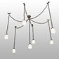 Meyda Lighting Castilian 128" 7-Light Timeless Bronze Adjustable Pendant Light With White Opalescent Shade Glass