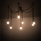 Meyda Lighting Castilian 128" 7-Light Timeless Bronze Adjustable Pendant Light With White Opalescent Shade Glass