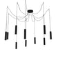 Meyda Lighting Castiliolite 120" 10-Light Flat Black Cascading Pendant Light