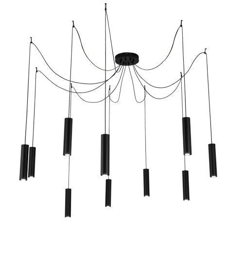 Meyda Lighting Castiliolite 120" 10-Light Flat Black Cascading Pendant Light