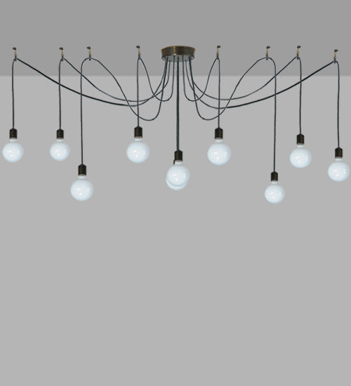 Meyda Lighting Castiliolite 120" 10-Light Rokusho Pendant Light With White Shade Glass