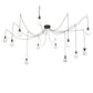 Meyda Lighting Castiliolite 120" 12-Light Oil Rubbed Bronze Pendant Light With White Shade Glass