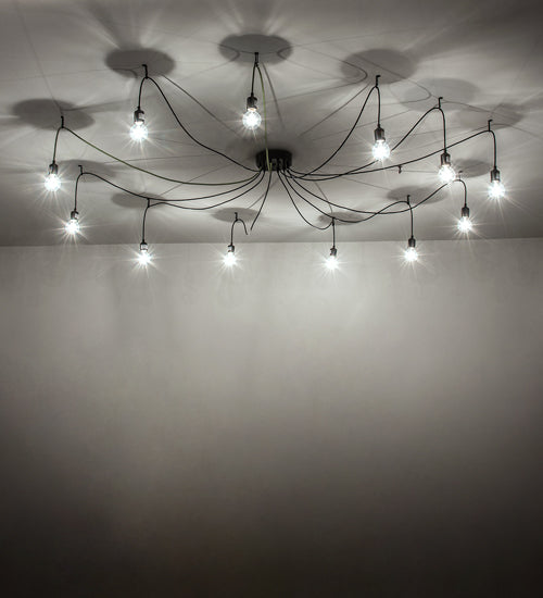 Meyda Lighting Castiliolite 120" 12-Light Solar Black Pendant Light