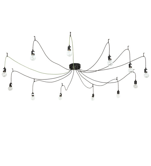 Meyda Lighting Castiliolite 120" 12-Light Solar Black Pendant Light