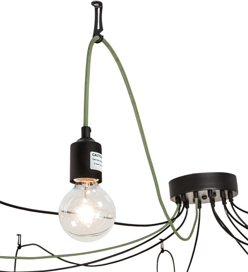 Meyda Lighting Castiliolite 120" 12-Light Solar Black Pendant Light