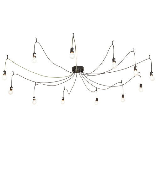 Meyda Lighting Castiliolite 120" 12-Light Solar Black Pendant Light