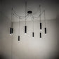 Meyda Lighting Castiliolite 120" 8-Light Flat Black Cascading Pendant Light