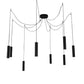 Meyda Lighting Castiliolite 120" 8-Light Flat Black Cascading Pendant Light