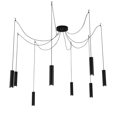 Meyda Lighting Castiliolite 120" 8-Light Flat Black Cascading Pendant Light