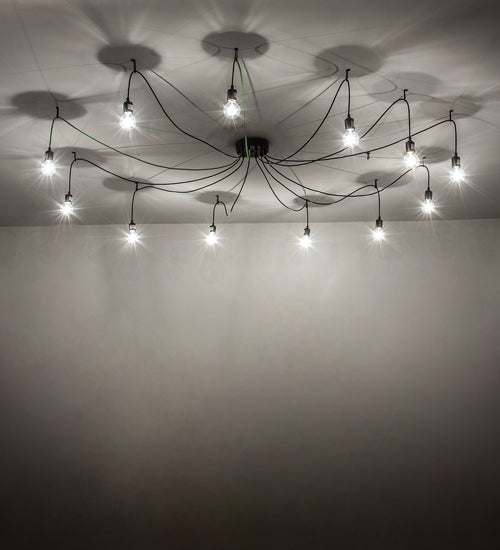 Meyda Lighting Castiliolite 218830 120" 12-Light Solar Black Pendant Light