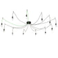 Meyda Lighting Castiliolite 218830 120" 12-Light Solar Black Pendant Light