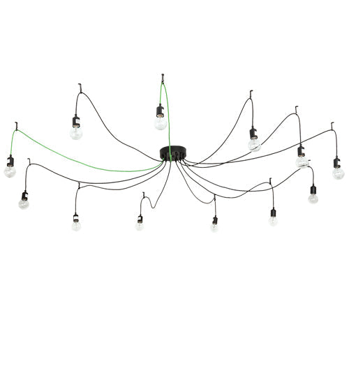 Meyda Lighting Castiliolite 218830 120" 12-Light Solar Black Pendant Light