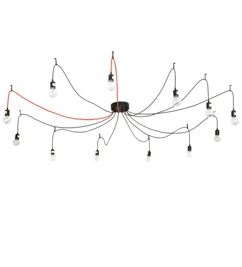 Meyda Lighting Castiliolite 218832 120" 12-Light Solar Black Pendant Light