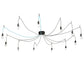 Meyda Lighting Castiliolite 218833 120" 12-Light Solar Black Pendant Light
