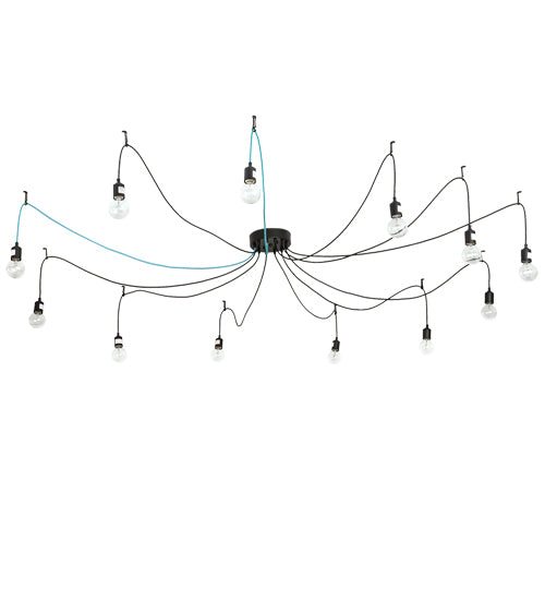 Meyda Lighting Castiliolite 218833 120" 12-Light Solar Black Pendant Light