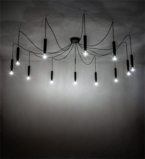 Meyda Lighting Castiliolite 219179 120" 12-Light Solar Black Pendant Light