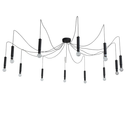 Meyda Lighting Castiliolite 219179 120" 12-Light Solar Black Pendant Light