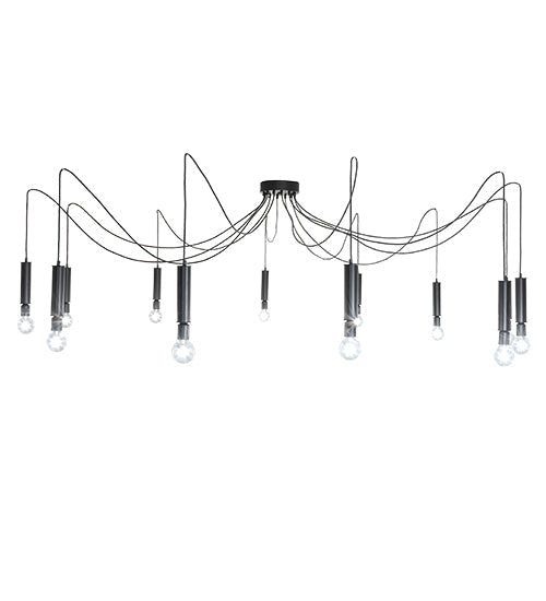 Meyda Lighting Castiliolite 219179 120" 12-Light Solar Black Pendant Light