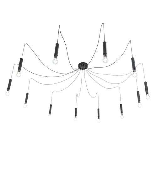 Meyda Lighting Castiliolite 219179 120" 12-Light Solar Black Pendant Light